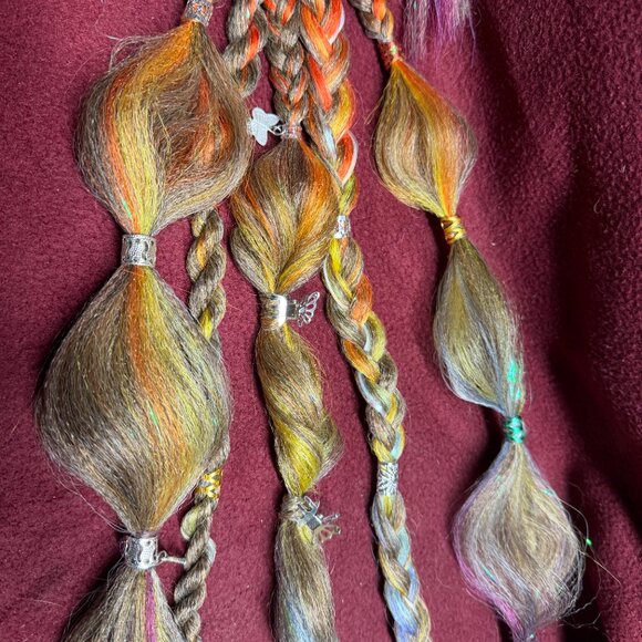 Handmade Rainbow and Brown Mixed Extensions 22\